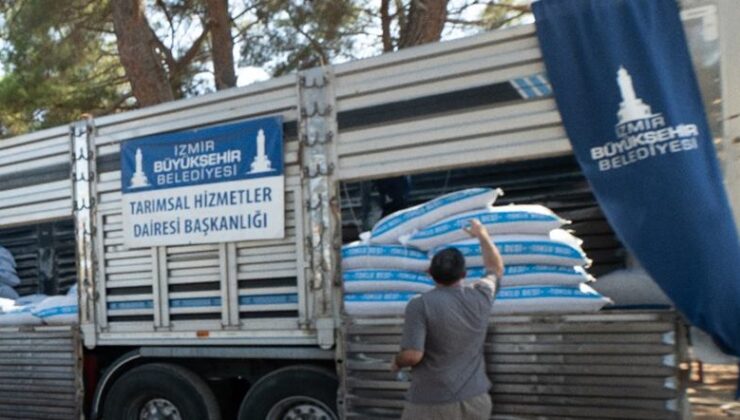 Yanan köylere 40 tonluk yem desteği