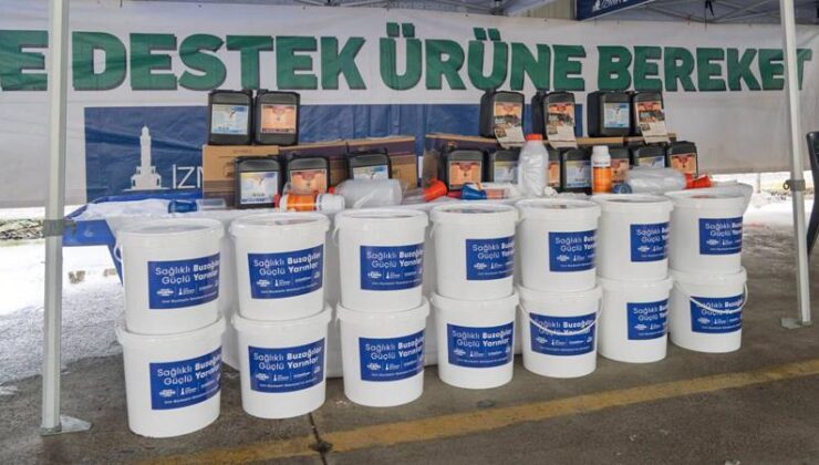 İzmir’de çiftçiye buzağı kiti ile dezenfektan desteği